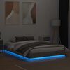 vidaXL Bed Frame with LED without Mattress Grey Sonoma 150x200 cm King Size