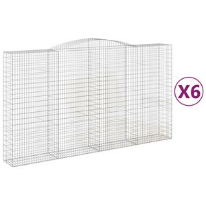 vidaXL Arched Gabion Baskets 6 pcs 400x50x220/240 cm Galvanised Iron