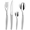 Lou Laguiole 24 Piece Cutlery Set Jet Satin Silver