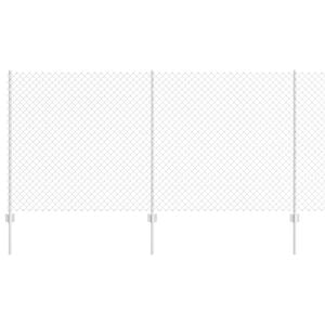 vidaXL Chainlink Fence with Post 10 x 1.2 m Galvanised Steel Silver