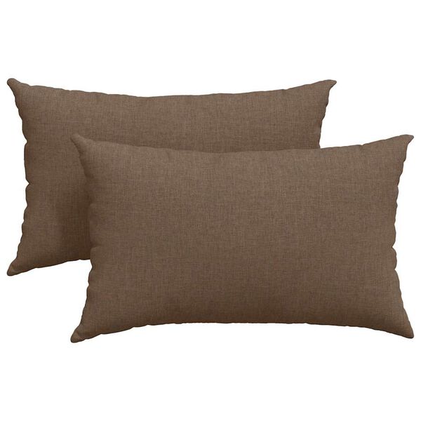 vidaXL Sofa Pillows 2 pcs Brown 50 x 30 cm Fabric