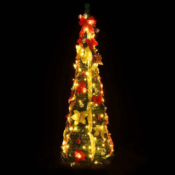 vidaXL Artificial Christmas Tree Pop-up 200 LEDs Green 210 cm