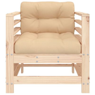 vidaXL Garden Chairs with Cushions 2 pcs Solid Wood Pine