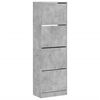 vidaXL Shoe Cabinet with 4 Flip-Drawers Concrete Grey 60x34x187.5 cm