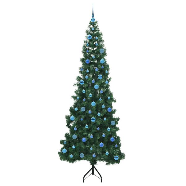 vidaXL Corner Artificial Christmas Tree Green 240 cm PVC and Metal
