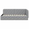 vidaXL Corner Bed Frame with Headboard Light Grey 100 x 200 cm Fabric