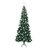 vidaXL Corner Artificial Christmas Tree Green 210 cm PVC and Metal