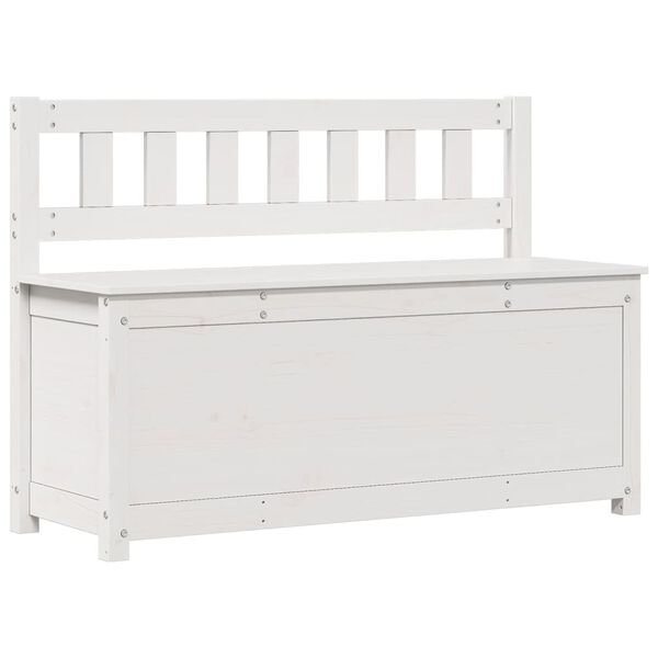 vidaXL Bench White 110x41x76.5 cm Solid Wood Pine