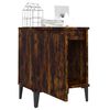 vidaXL Bed Cabinets with Metal Legs Smoked Oak 40x30x50 cm