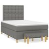 vidaXL Box Spring Bed with Mattress Dark Grey 120x200 cm Fabric