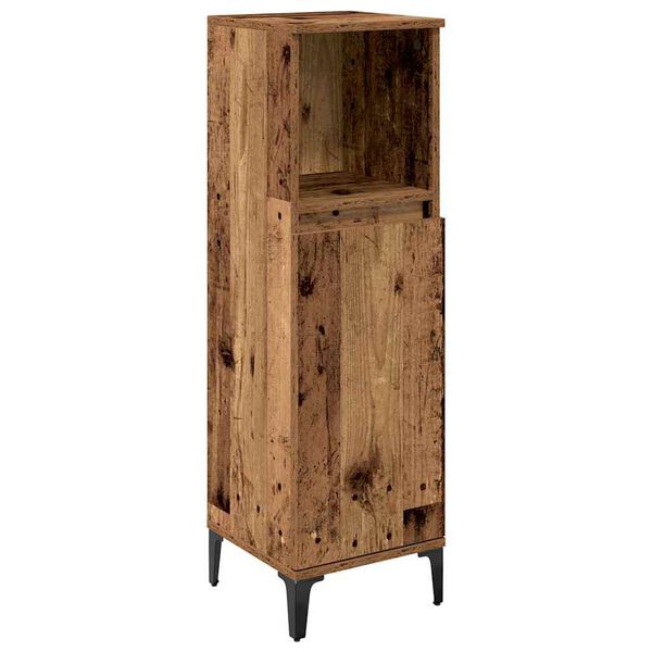 vidaXL Bathroom Furniture Set with Door 3 pcs Old wood Engineered wood