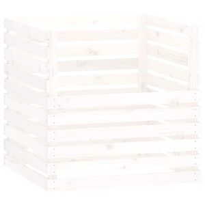 vidaXL Composter White 80x80x78 cm Solid Wood Pine