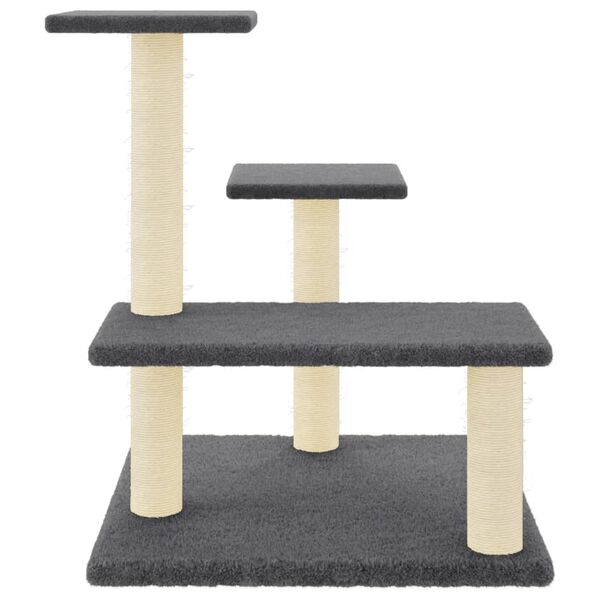 vidaXL Cat Tree with Sisal Scratching Posts Dark Grey 61 cm