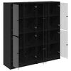 vidaXL Highboard 2 pcs Black Oak 68 x 37 x 142 cm Engineered Wood