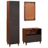 vidaXL Bathroom Cabinet 3 pcs Brown and Black Solid Mango Wood