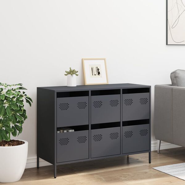vidaXL Sideboard&nbsp;Anthracite 101.5x39x73.5 cm Cold-rolled Steel