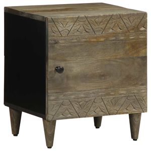 vidaXL Bedside Cabinet Light Grey 40x33x46 cm Solid Wood Mango