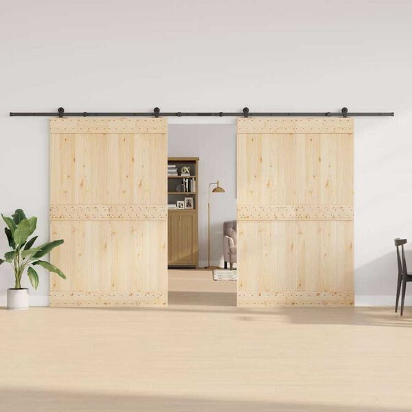 vidaXL Sliding Door Hardware Kit 427 cm Steel Black