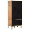 vidaXL Wardrobe OTTA Black 76.5 x 53 x 172 cm Solid Pine Wood