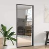 vidaXL Interior Door Black 93 x 201.5 cm Tempered glass and Aluminium