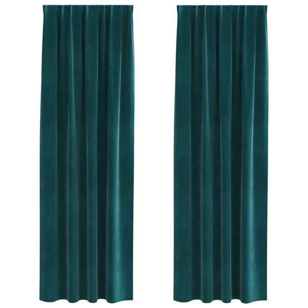 vidaXL Blackout Curtains 2 pcs Dark Green 140 x 245 cm Velvet