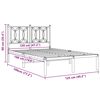 vidaXL Metal Bed Frame without Mattress with Headboard White 120x190cm