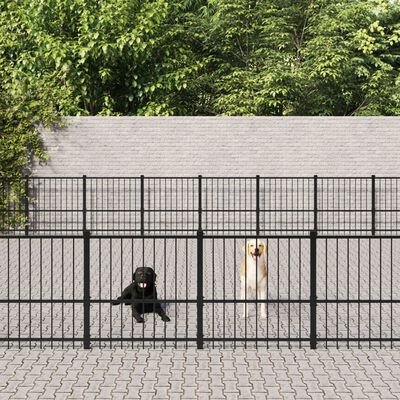 vidaXL Outdoor Dog Kennel Steel 76.21 m²