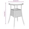 vidaXL Garden Table &Oslash;60x75 cm Tempered Glass and Poly Rattan Grey