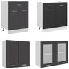 vidaXL 4 Piece Kitchen Cabinet Set with Worktop Grey Engineered Wood