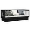 vidaXL Day Bed without Mattress Black 75x190 cm Small Single Solid Wood Pine