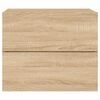 vidaXL Wall-mounted Bedside Cabinet with LED Lights Sonoma Oak