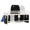 vidaXL Kids' Loft Bed with Tunnel without Mattress White&Black 90x200cm