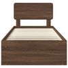 vidaXL Bed Frame with Headboard Brown Oak 90 x 200 cm Solid Pine Wood