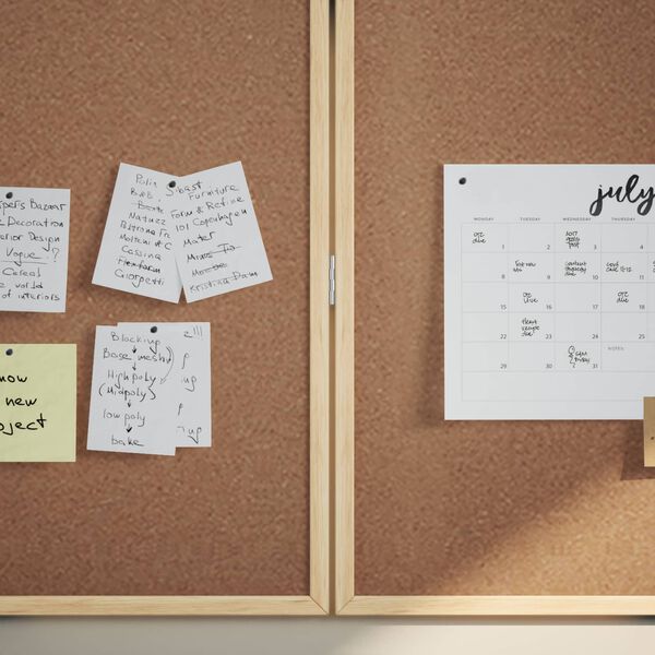 vidaXL Bulletin Board Folding Brown 100 x 100 x 1.4 cm Solid pine wood