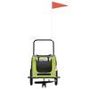 vidaXL Pet Bike Trailer Green and Black Oxford Fabric and Iron