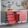vidaXL Work Cabinet with Drawer 3 pcs Red and Grey 150 x 55 x 85 cm
