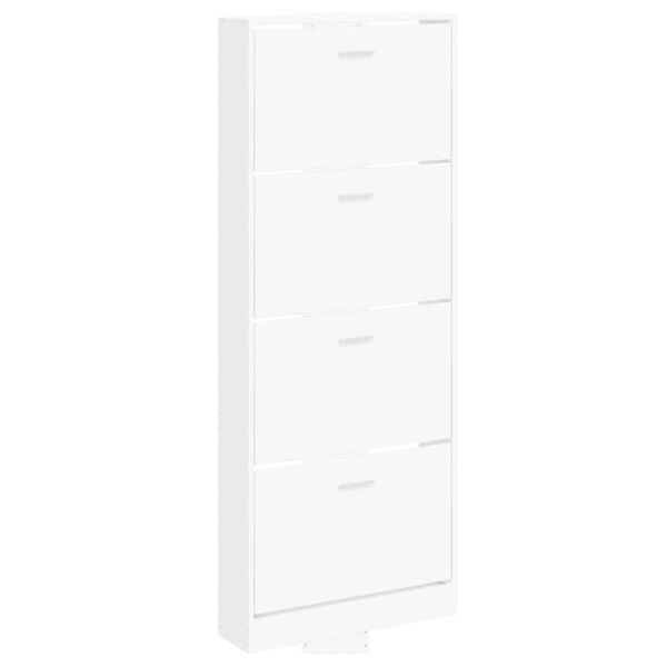 vidaXL Shoe Cabinet White 59x17x150 cm Engineered Wood