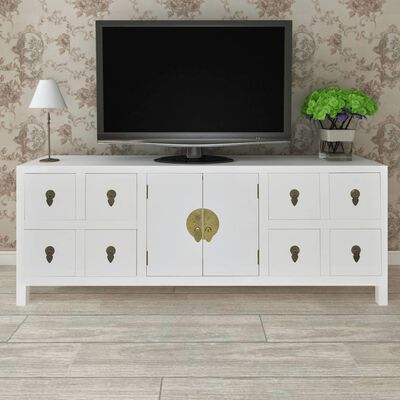 vidaXL TV Cabinet White 110x24x48 cm Engineered Wood