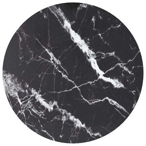 vidaXL Table Top Black &Oslash;40x0,8 cm Tempered Glass with Marble Design