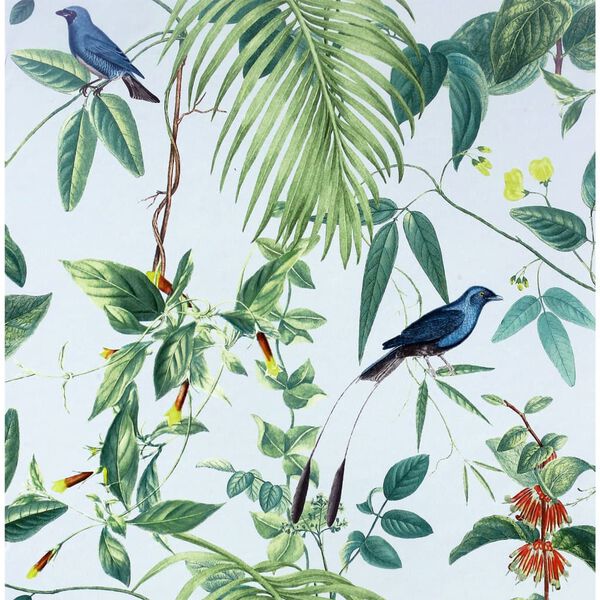 DUTCH WALLCOVERINGS Wallpaper Exotic Garden Blue and Green