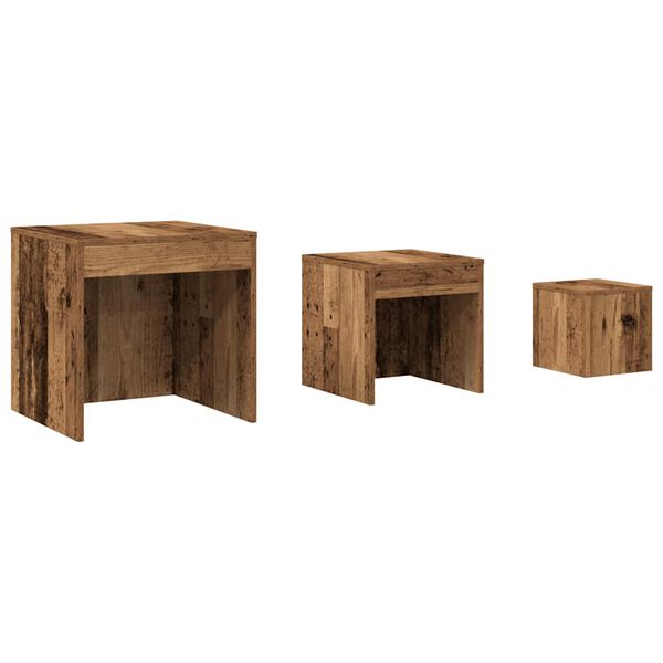 vidaXL Nesting Tables 3 pcs Old Wood Engineered Wood