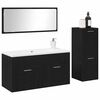 vidaXL Bathroom Furniture Set 3 pcs Black Oak Engineered Wood