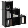 vidaXL Storage Cube Organiser with 6 Cubes Black PP