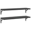 vidaXL Wall Shelves 2 pcs 100x30 cm Black Stainless Steel