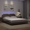 vidaXL Bed Frame with LED without Mattress "Zadar" Brown 160x200 cm