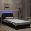 vidaXL Bed Frame with LED without Mattress "Hvar" Black and White 90x190 cm