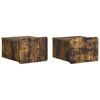 vidaXL Wall-Mounted Bedside Cabinet 2 pcs Smoked Oak 33 x 34.5 x 24 cm