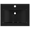 Rectangular Ceramic Basin Black with Faucet Hole 60x46 cm