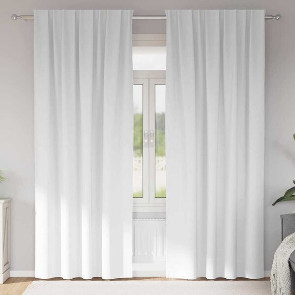 vidaXL Blackout Curtains with Rings 2 pcs Pure White 245 x 140 cm