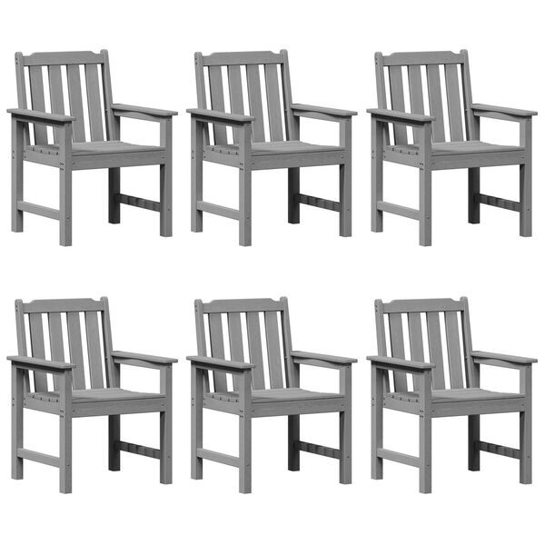 vidaXL Garden Dining Chair 6 pcs Light Grey 65.5 x 55.5 x 88cm Plastic